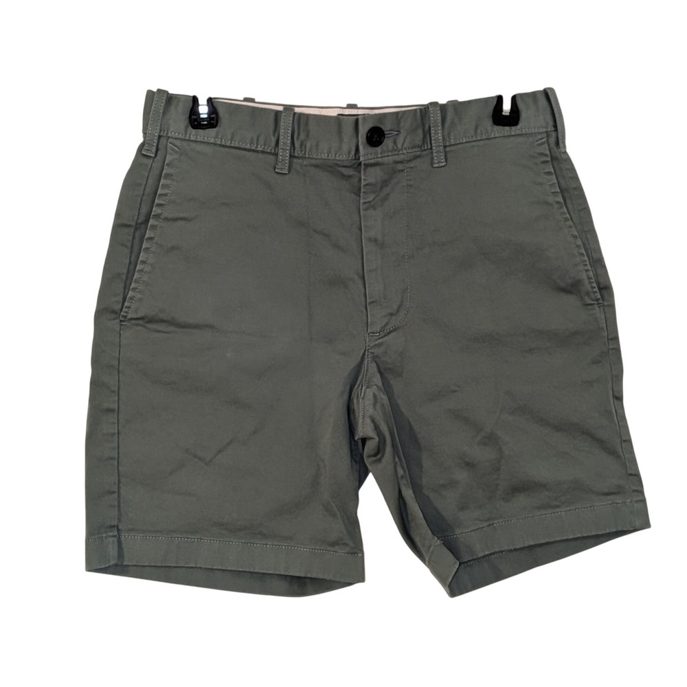 J.Crew Mens 7 Inch Inseam Stretch Chino Shorts Olive Green Size 28 60923 NWT $80